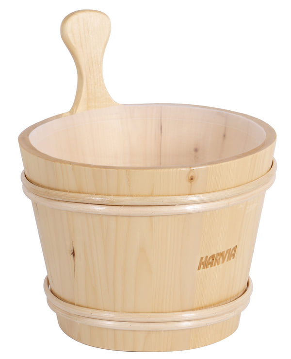 Sauna bucket 7L, Pine with Plastic Liner